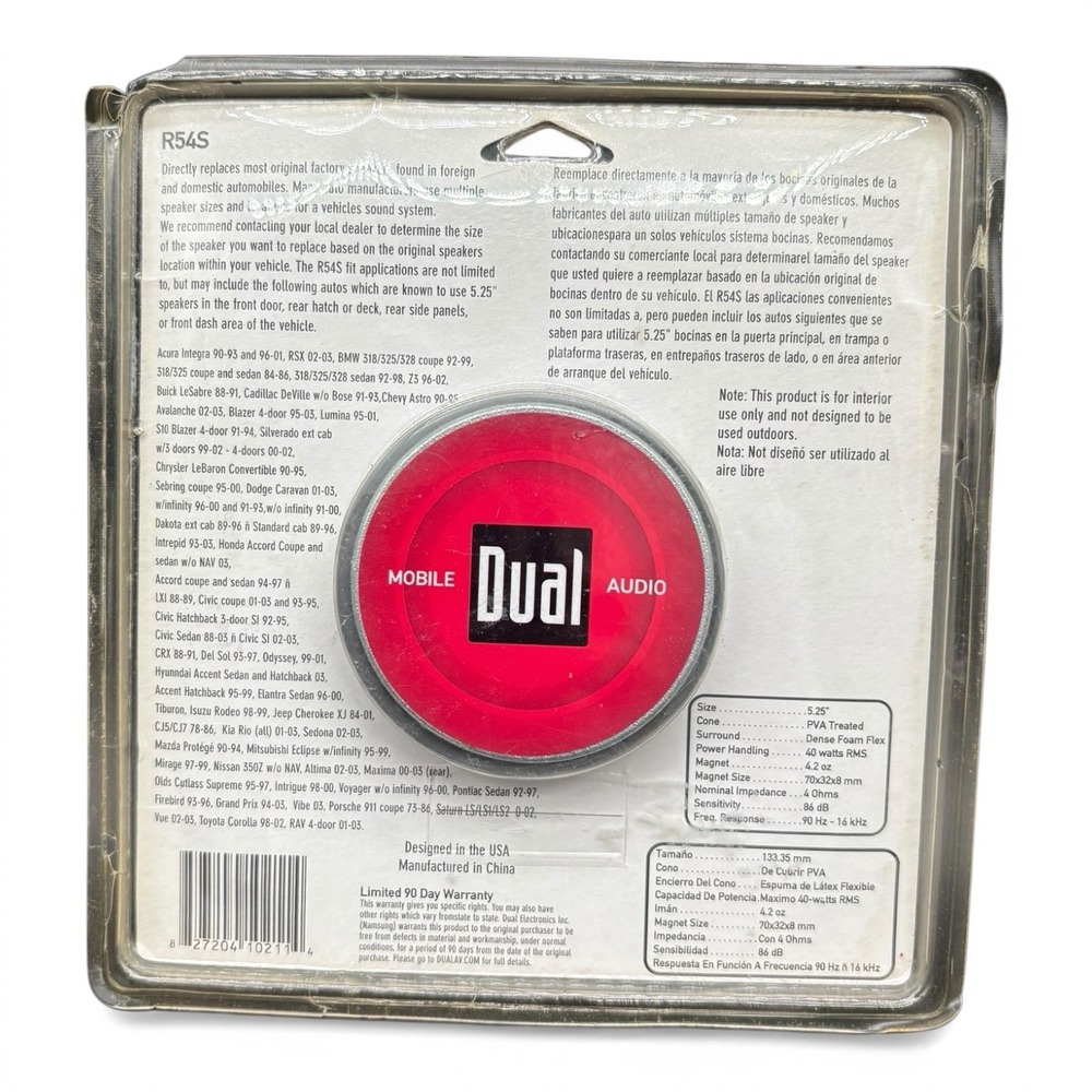 Dual R54S 5.25" Factory Replacement Speaker R545 New In Package Car Audio - Picture 3 of 5